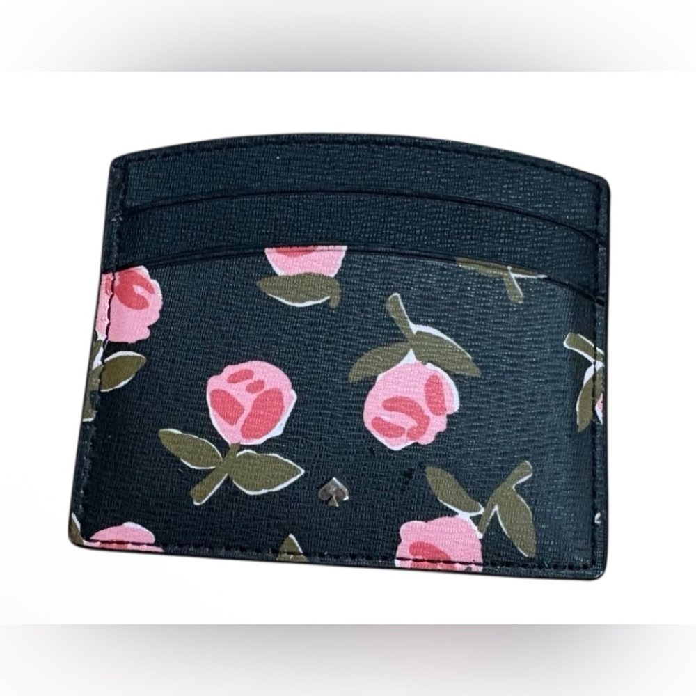 Kate Spade Black Floral Card Holder - Picture 2 of 3